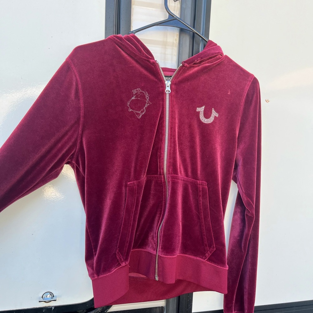 True Religion Hs Buddha Foil Zip Up Size Small.